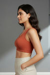Zivame Double Layered Non Wired Full Coverage Bralette - Burnt Ochre — thumbnail 3